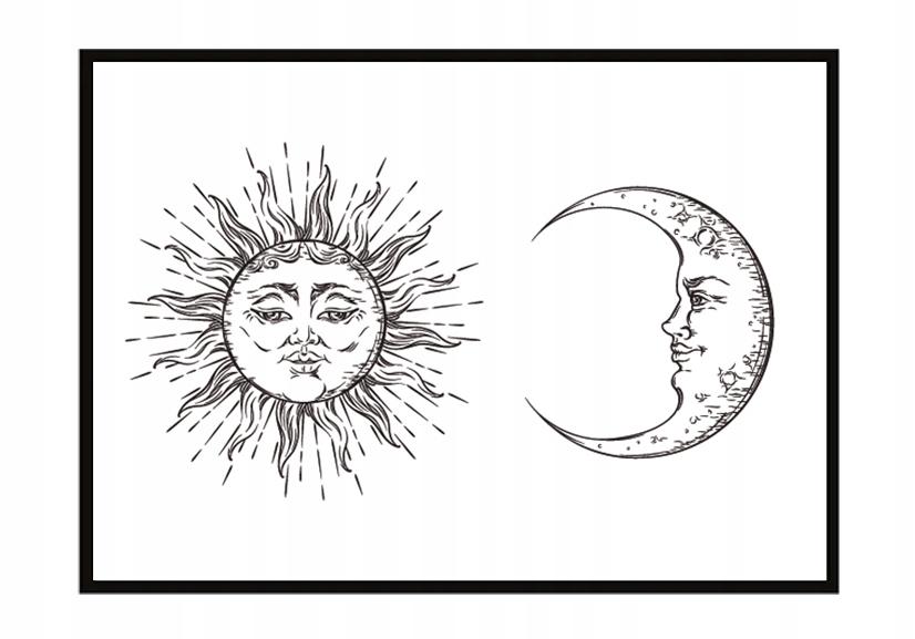 Picture poster In a frame 43x33 cm Sun Moon P891