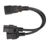 Dual IEC320 C19 To C20 Cord Female To Male Universal Y Splitter Power Cable for Desk Lamp LCD Monitor 12.6in