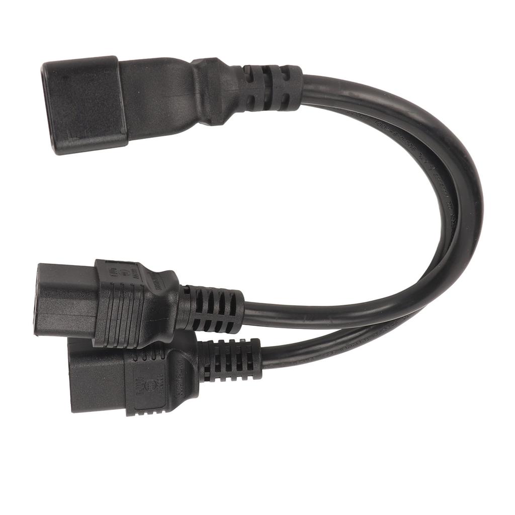 Dual IEC320 C19 To C20 Cord Female To Male Universal Y Splitter Power Cable for Desk Lamp LCD Monitor 12.6in