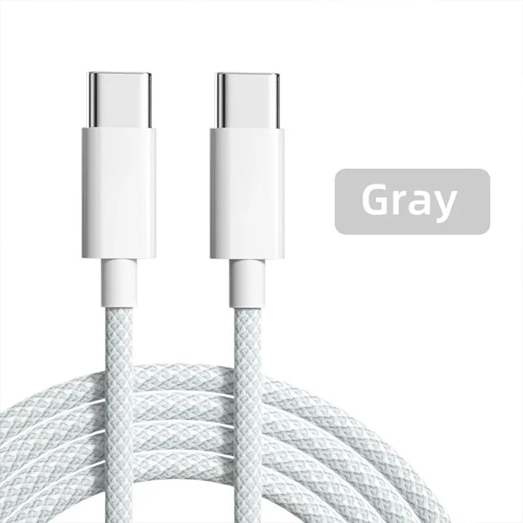 PD 60W USB C Fast Charger Cable For iPhone 15 Pro Max Plus Samsung Xiaomi Huawei Type C To Type C Fast Charging Braided Cable