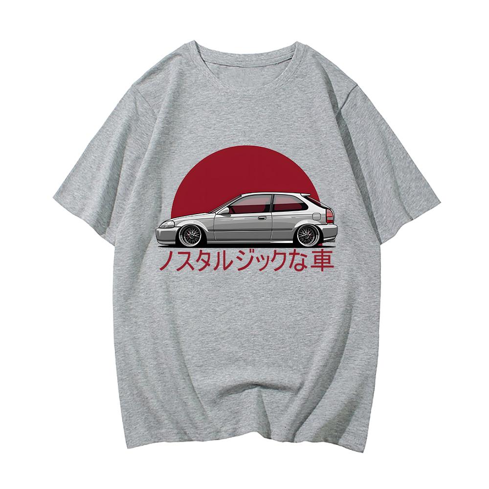Футболка Jdm Car унисекс с большим круглым вырезом, высококачественные графические футболки унисекс в стиле Харадзюку, новое поступление, крутая японская уличная одежда на автомобильную тематику