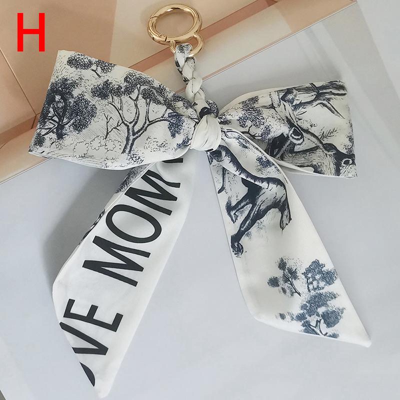 1 шт. Подвеска-сумка, Подвеска-брелок для ключей автомобиля, Модный брелок с бантом, Корейский шелковый платок с цветущей вишней