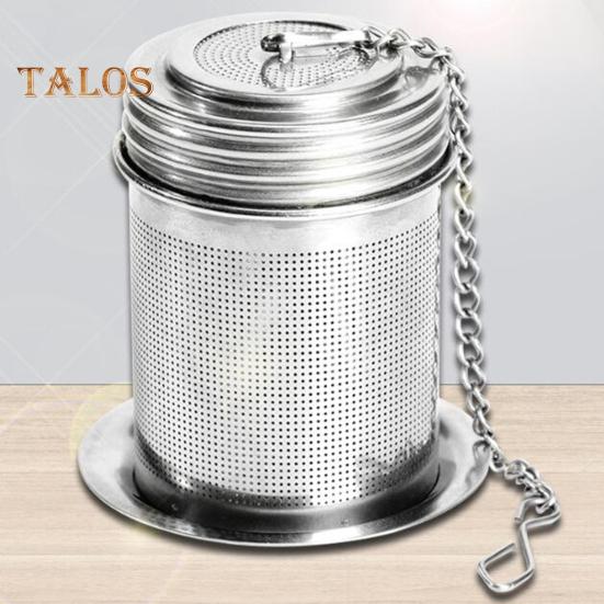 Ситечко для чая с подносом, подвесная цепочка, мелкоячеистая заварочная чашка из нержавеющей стали, мини-цилиндрическая заварочная машина, многоразовый чайник, чайные аксессуары