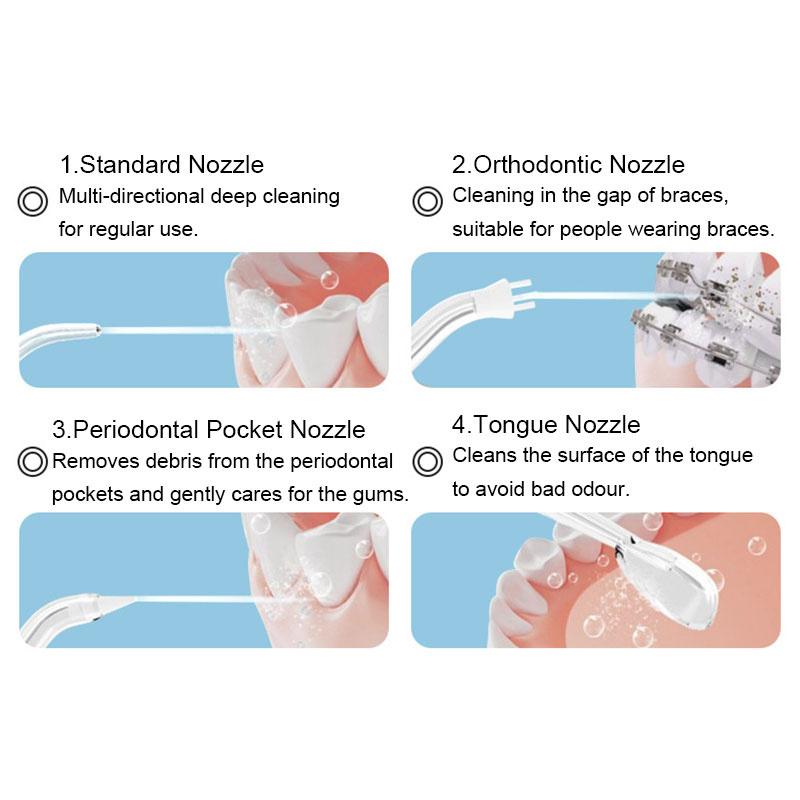 Water Flosser Cordless For Teeth With 4 Types Of Nozzles Mini Portable Oral Irrigator Teeth Cleaner Pick