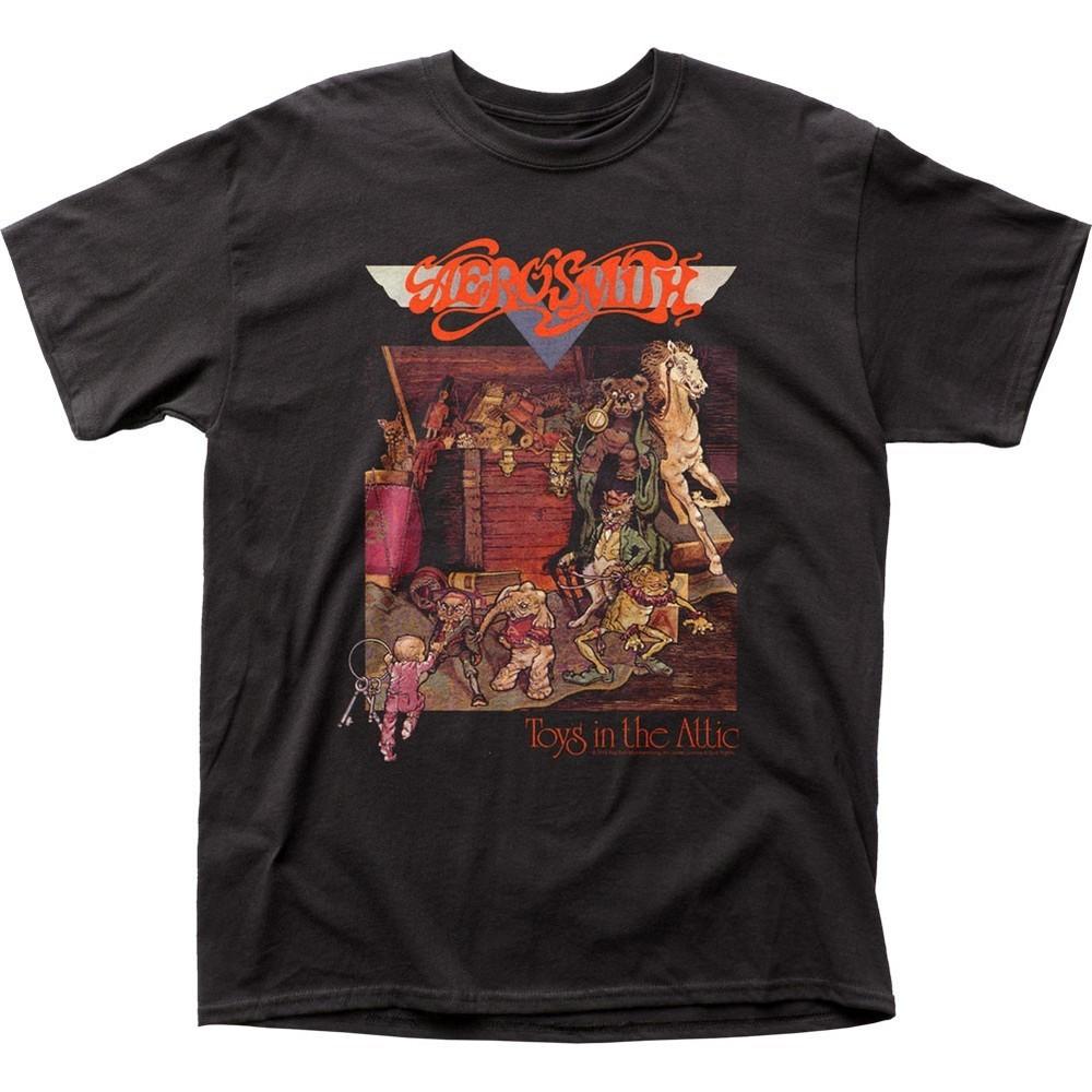 Aerosmith Игрушки на чердаке Мужская футболка Музыка Классический рок-группа Футболка Новая Черная Унисекс Футболка Футболка с принтом