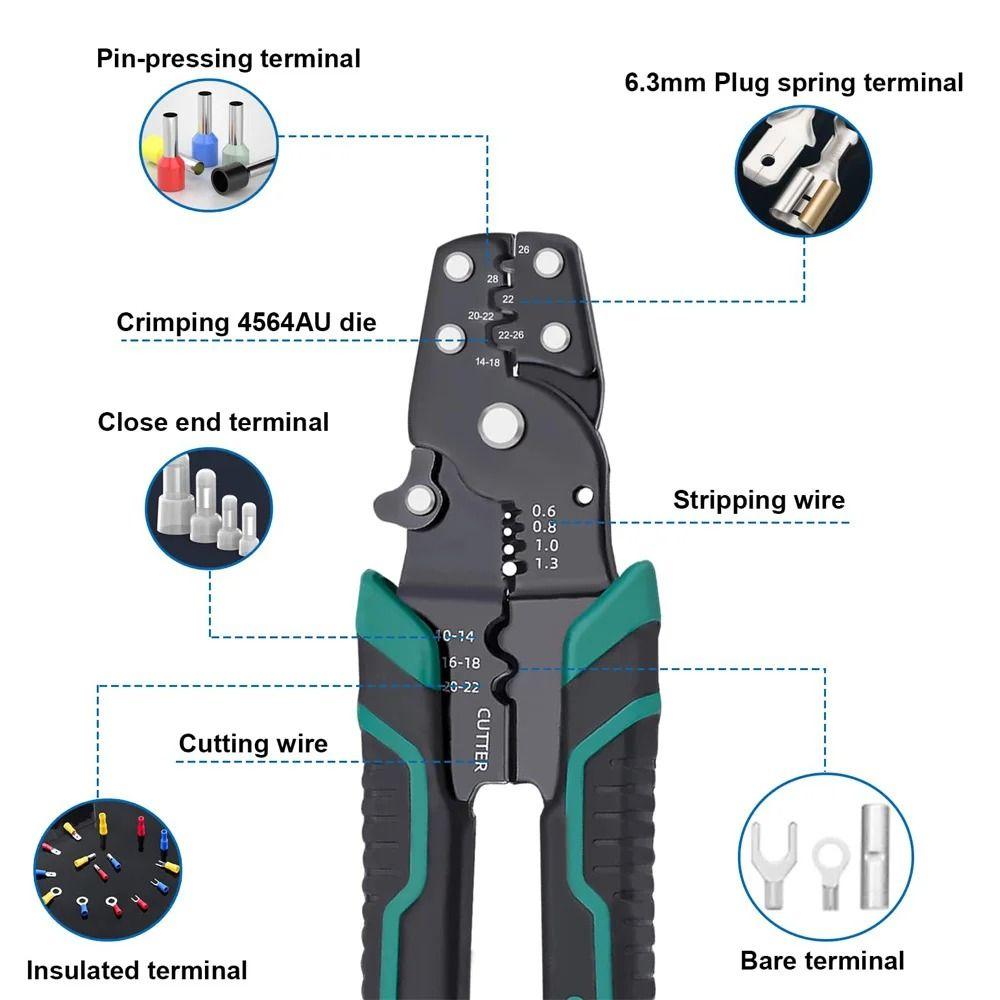 Многоцелевые электрические клеммы Обжимные клещи Зачистка Резка Инструмент для зачистки проводов Электрик