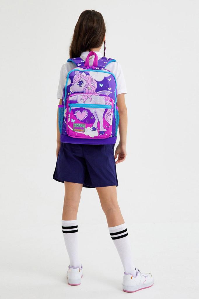 Школьный рюкзак с четырьмя отделениями Coral High Kids Фиолетовый Розовый Единорог с рисунком 23708