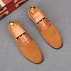 New Men's Suede Leather Flats Shoes Male Designer Comfortable Penny Loafter Homecoming Wedding Dress Footwear