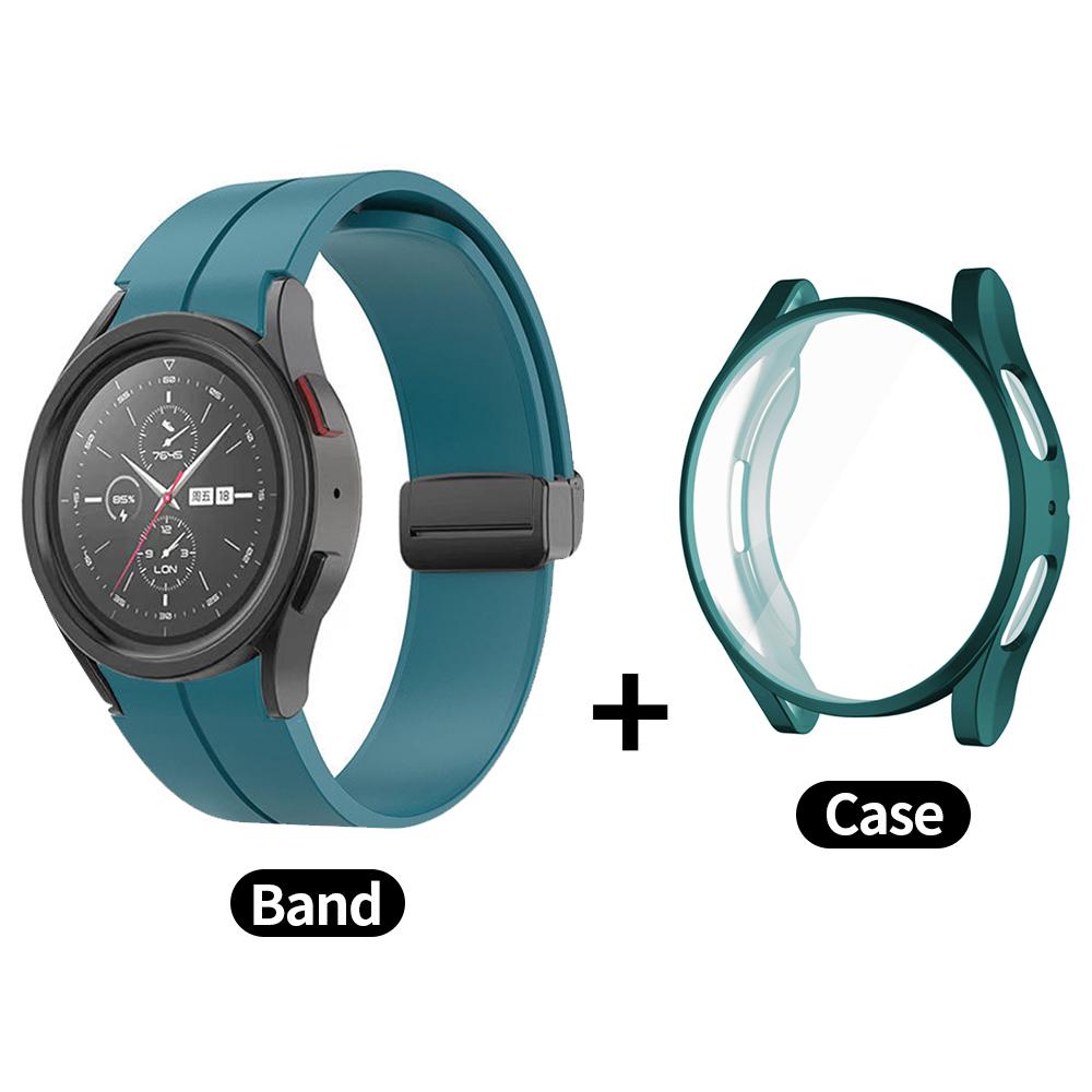 Чехол+Ремешок для Samsung Galaxy Watch 4/5/6 40мм 44мм Всесторонний Мягкий ТПУ Защитный Чехол для Galaxy Watch6 Classic 43мм 47мм Ремешок