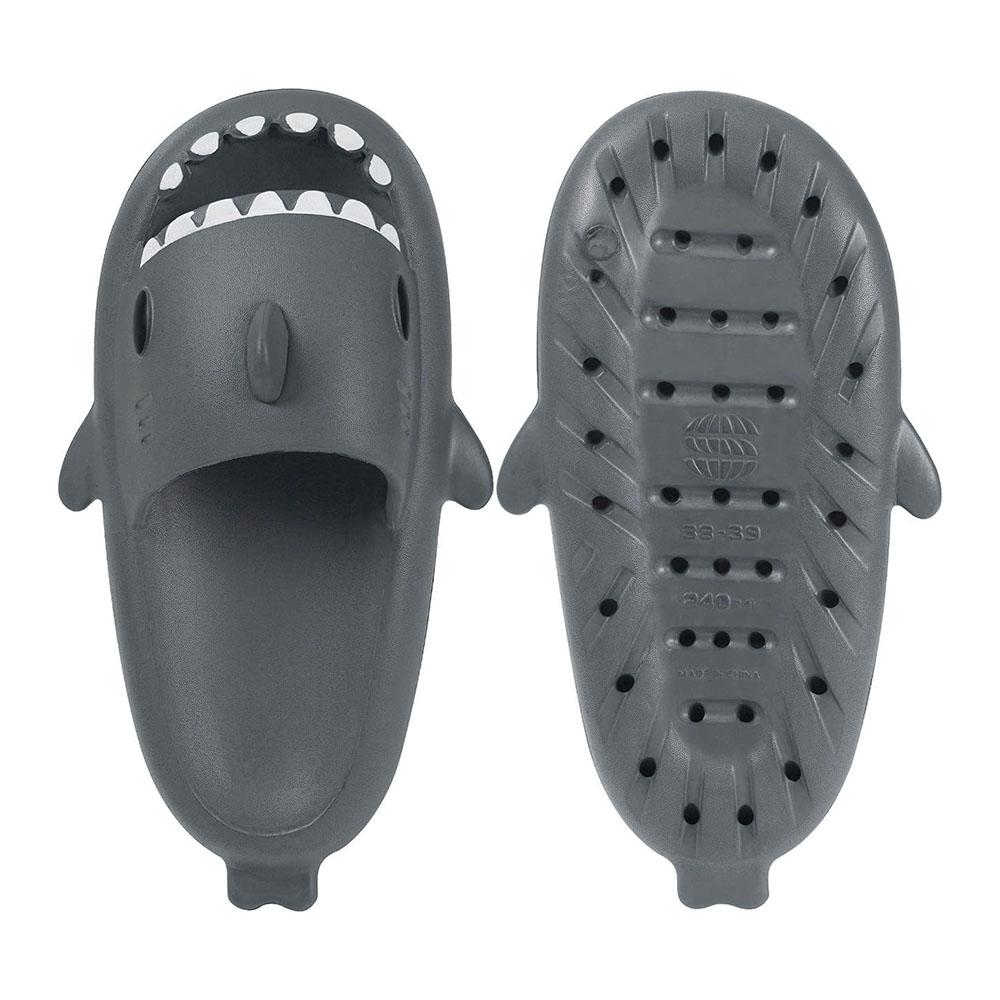 SmilePoP Shark Slides летние милые тапочки с рисунком акулы для женщин и мужчин нескользящие сандалии с открытым носком повседневная пляжная обувь унисекс