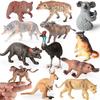 Oenux 6pcs Classic Australian Africa Wild Animals Kangaroos Koala Cassowary Hyena Warthog Model Action Figure Figurine Toy Kid