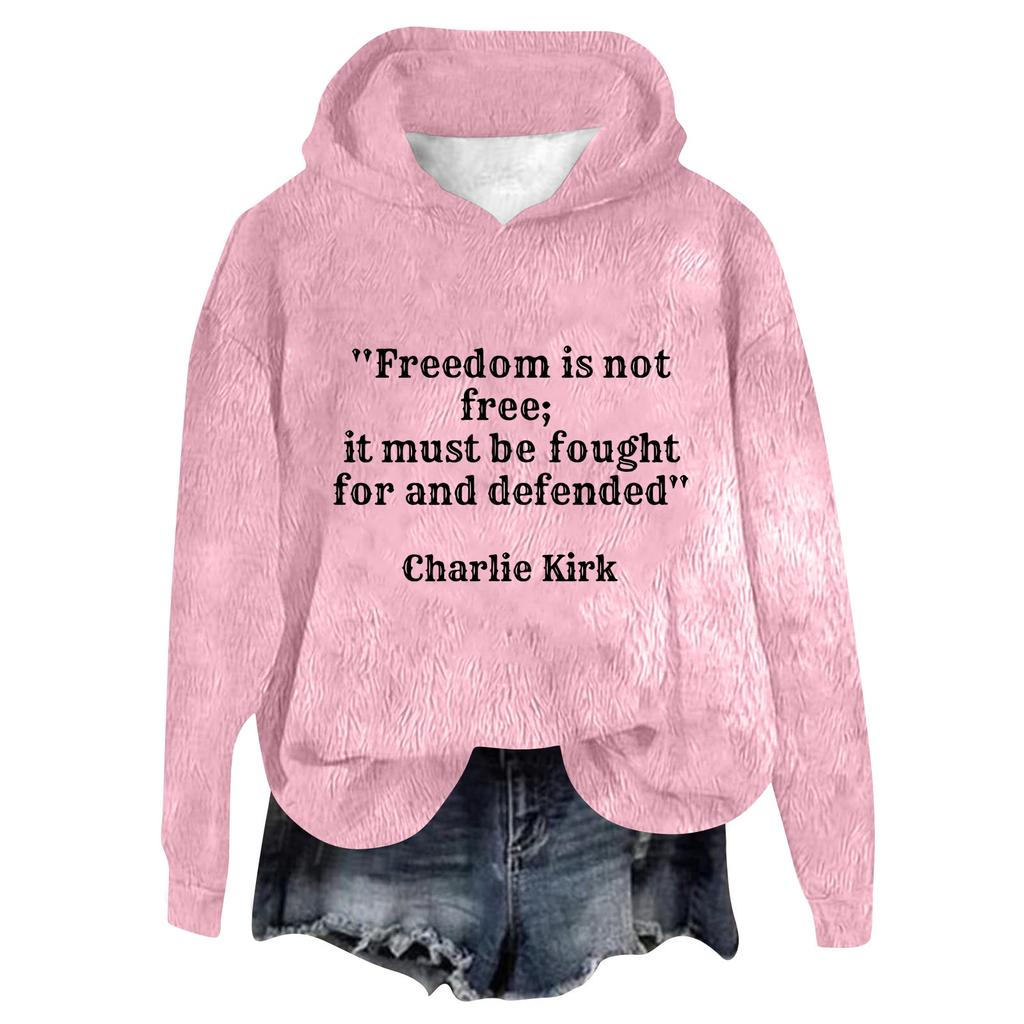 Women's Hooded Long Sleeve Printed Flannel Top Hooded Sweatshirt