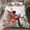 Girl Butterfly Duvet Cover Set Beautiful Fairy Butterflies Single Bedding Set Flower Fairy Fantasy Queen Comforter Cover 2_3 Pc
