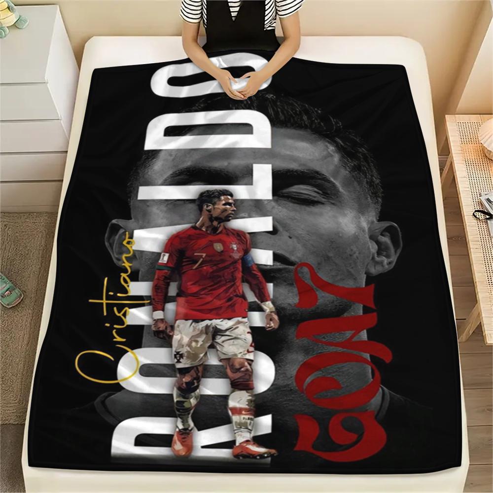 1pc C Ronaldo Print Flannel Blanket, High quality Comfortable for All Seasons, Home Decor, Warmth and Comfort, Perfect for Christmas Gifts25