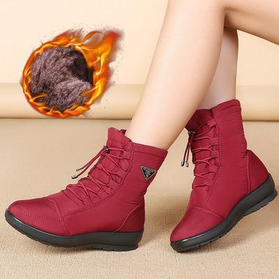 Зимняя обувь 2025 Женские сноубутсы Водонепроницаемый модный бренд Холодная зима Женские ботильоны Нескользящие женские хлопковые туфли Черный Красный Коричневый Большой размер 41