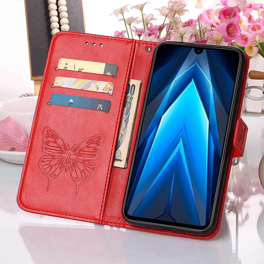 For TECNO Pova Neo 2 4G Wallet Case with Wrist Strap Butterfly Imprint Leather Phone Cover