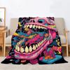 Cartoon Skull Illustration Throw Blanket 150x200 Thermal Blankets for Bed Beach Towel Home Interior Microfiber Bedding Knee Nap