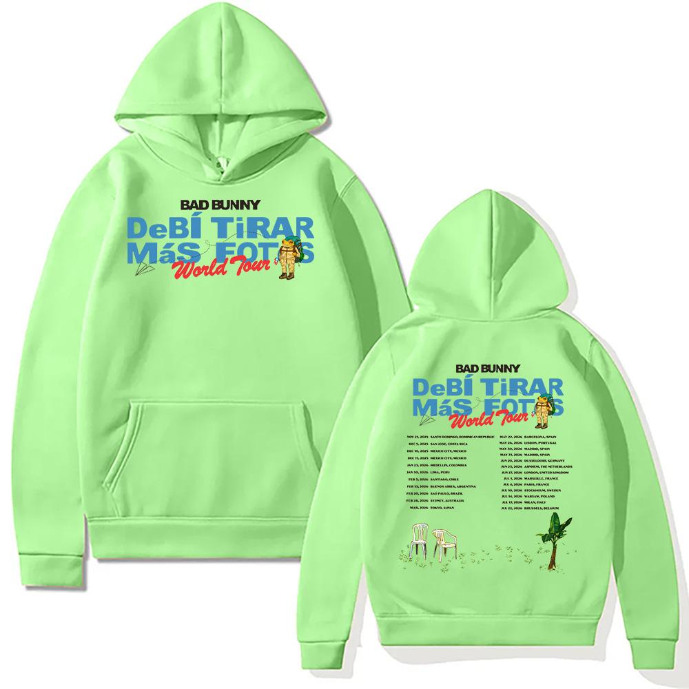 Худи с принтом Bad Bunny World Tour, Bad Bunny DeBí TiRAR MáS FOToS, пуловер, тренды, креативные подарки для фанатов, одежда, свитшот, унисекс
