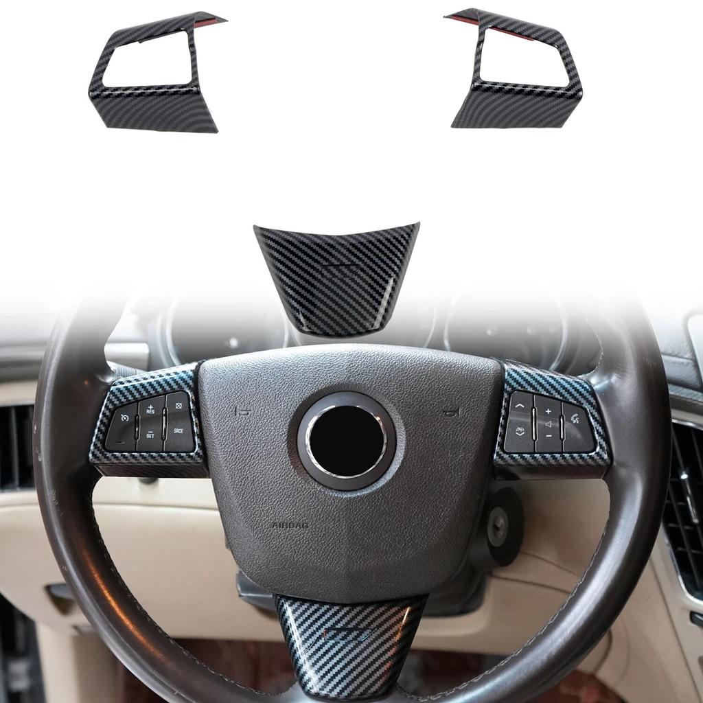 Для Cadillac CTS 2008 2009 2010 2011 2012 2013 автомобильные аксессуары из углеродного волокна, украшение на руль, накладка, наклейка