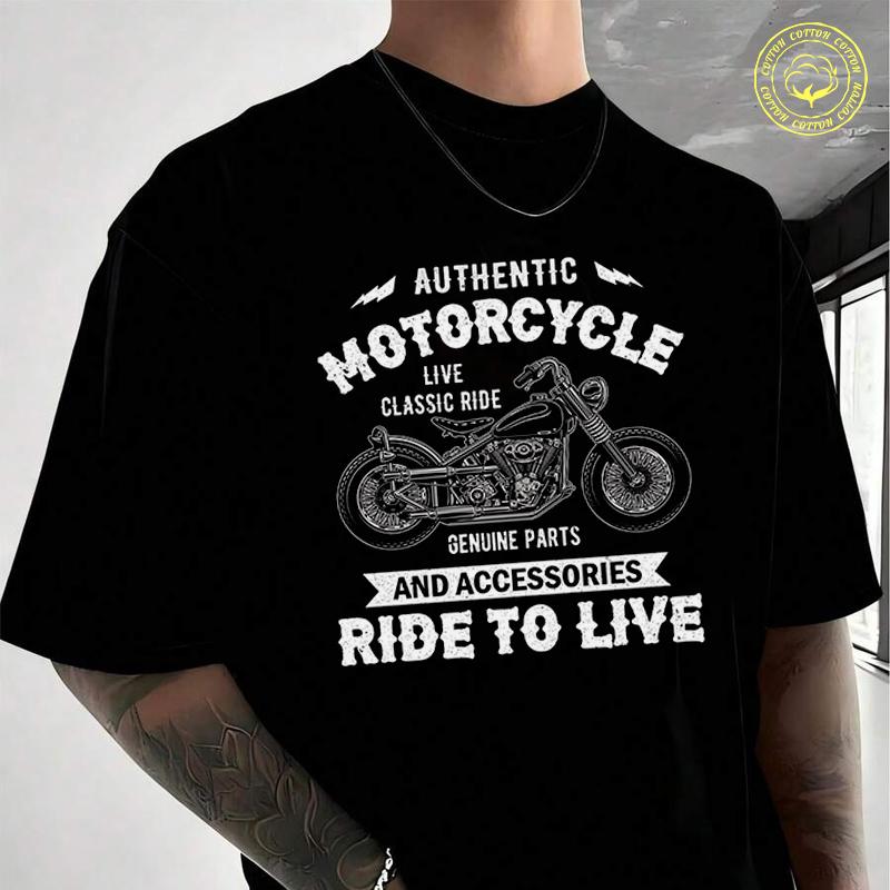 Оригинальная Мужская Мото Футболка Motorcycle Live Classic Ride Модная Повседневная Уличная Подходит Для