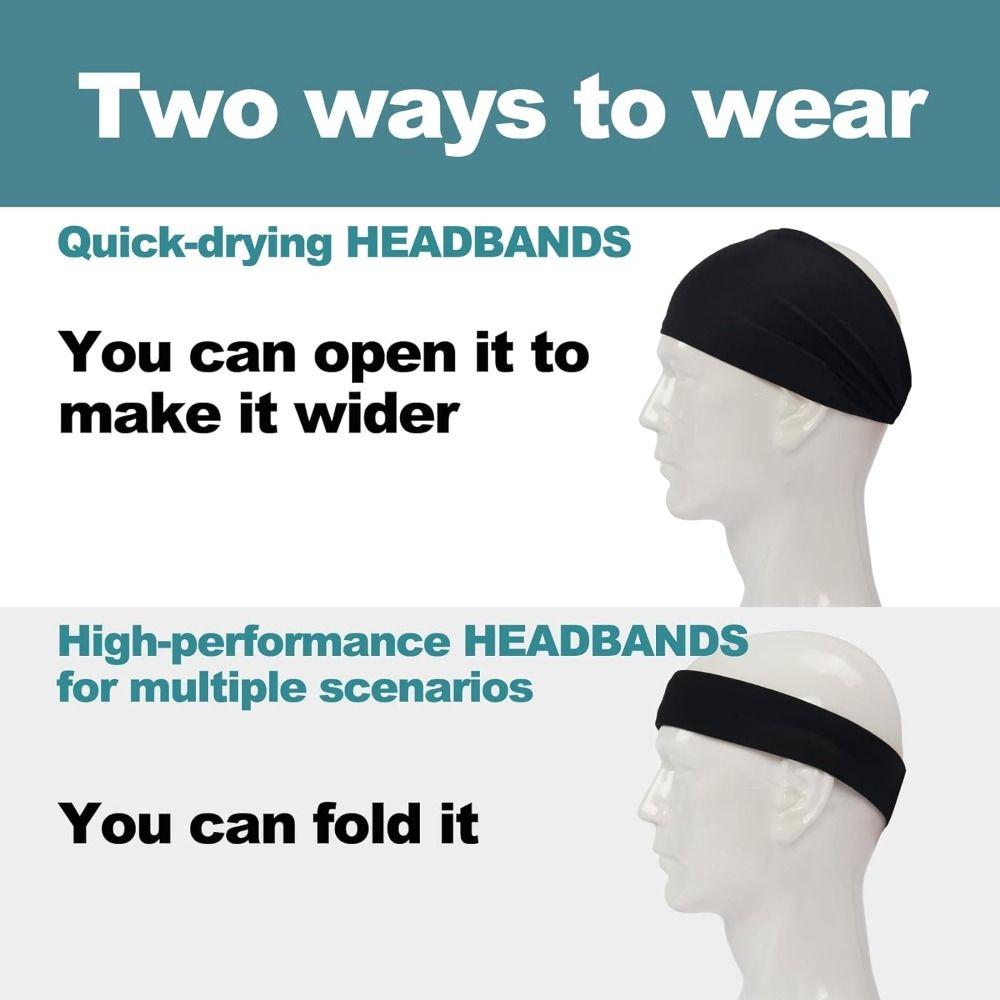Moisture Absorbing Workout Headbands for Men Non Slip Men‘s Sports Hairband  Cycling