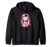 Cute Cherry Blossom Kokeshi I Kokeshi Zip Hoodie