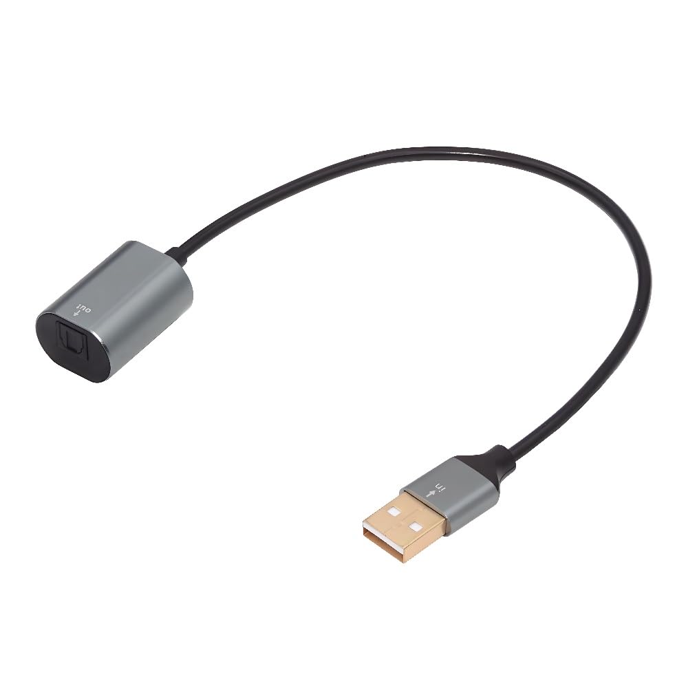 Cablecc USB2.0-A на Оптический Аудио Кабель, USB A Папа на Toslink Мама Цифровой Оптический Аудио Кабель (для ноутбука/настольного компьютера, 20 см)