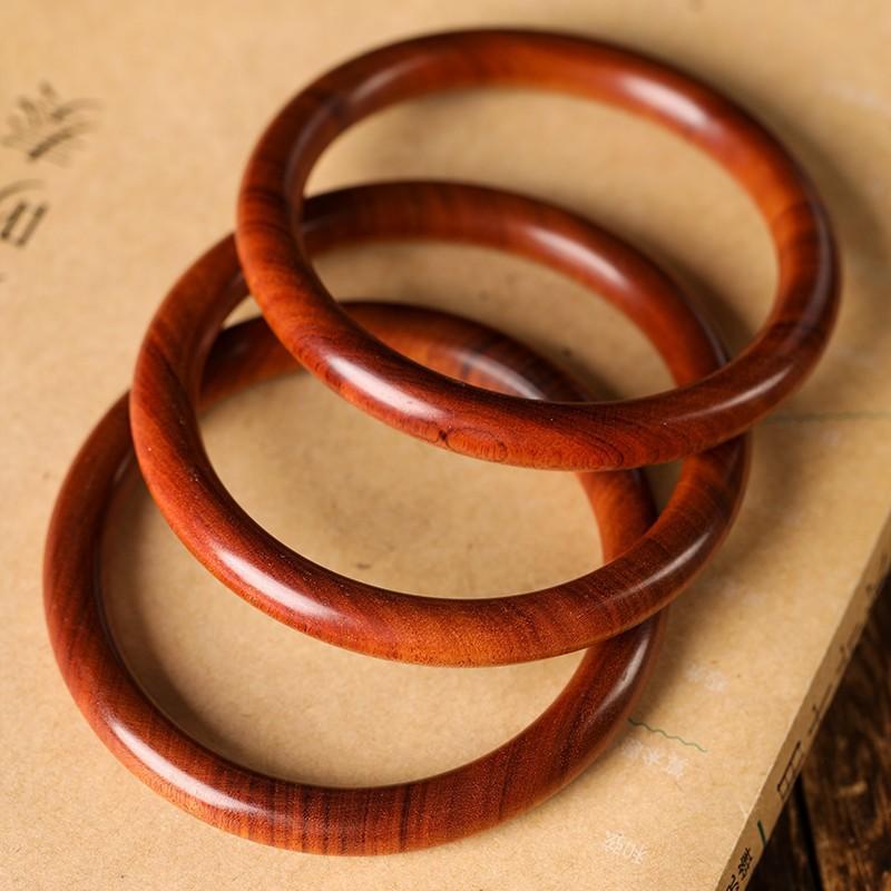 Rosewood and Sandalwood Simple Plain Bracelet for Women Vintage Ethnic Style Wooden Bracelet Gift