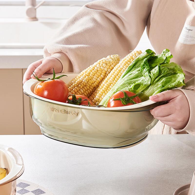 Двухъярусная корзина для мытья фруктов и овощей