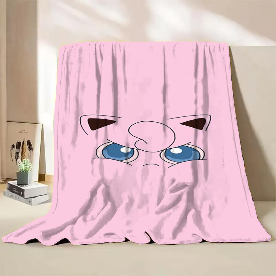 Pokemon Jigglypuff Flannel Kids Blanket Cartoon Cute Plush for Home Bedroom Sofa Picnic Office Cover Soft Blankets Winter Gifts
