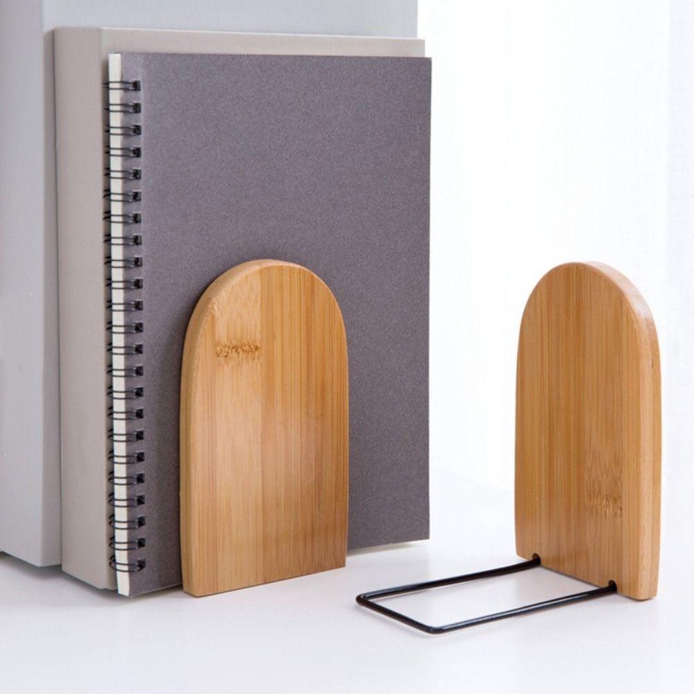 Desk Storage Desktop Organizer Student Stationary Wood Bookend Book Stand Bookshelf Book Holder