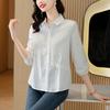 Irregular Shirt Women's Long Sleeved White Base Shirt Loose Chic Small Top for Spring Autumn Blouses & Shirts