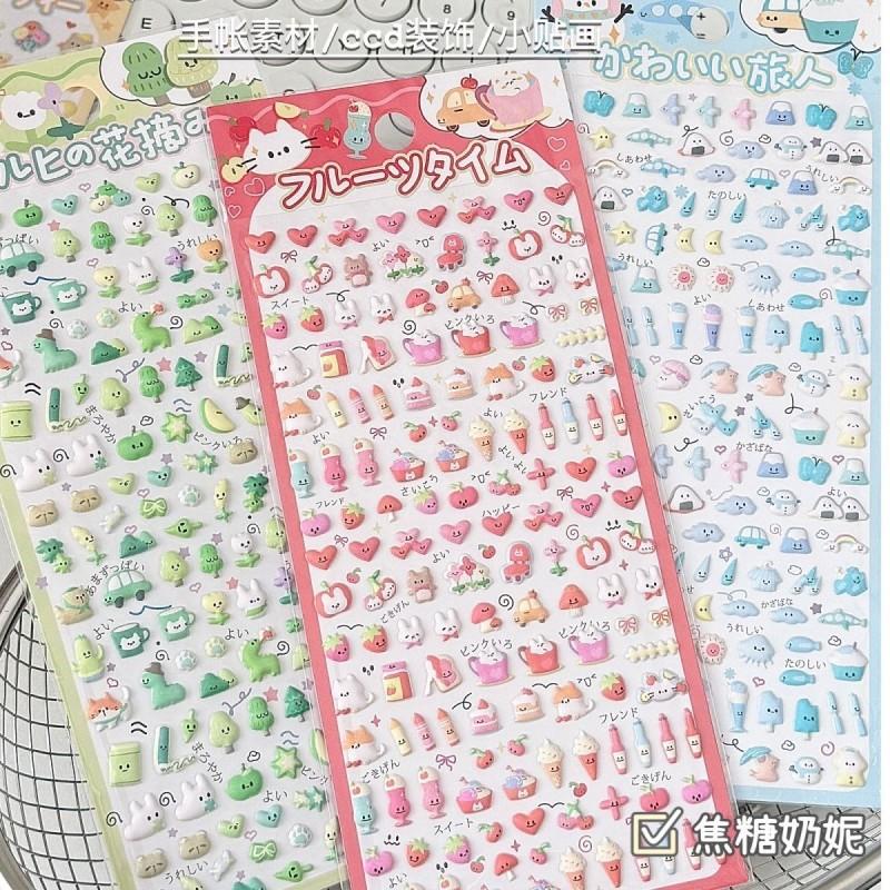 3D Животные Пузырчатые Наклейки Леденец Капли Печати Японский Кот Желейные Наклейки для Скрапбукинга Дневника DIY Наклейка на Чехол для Телефона