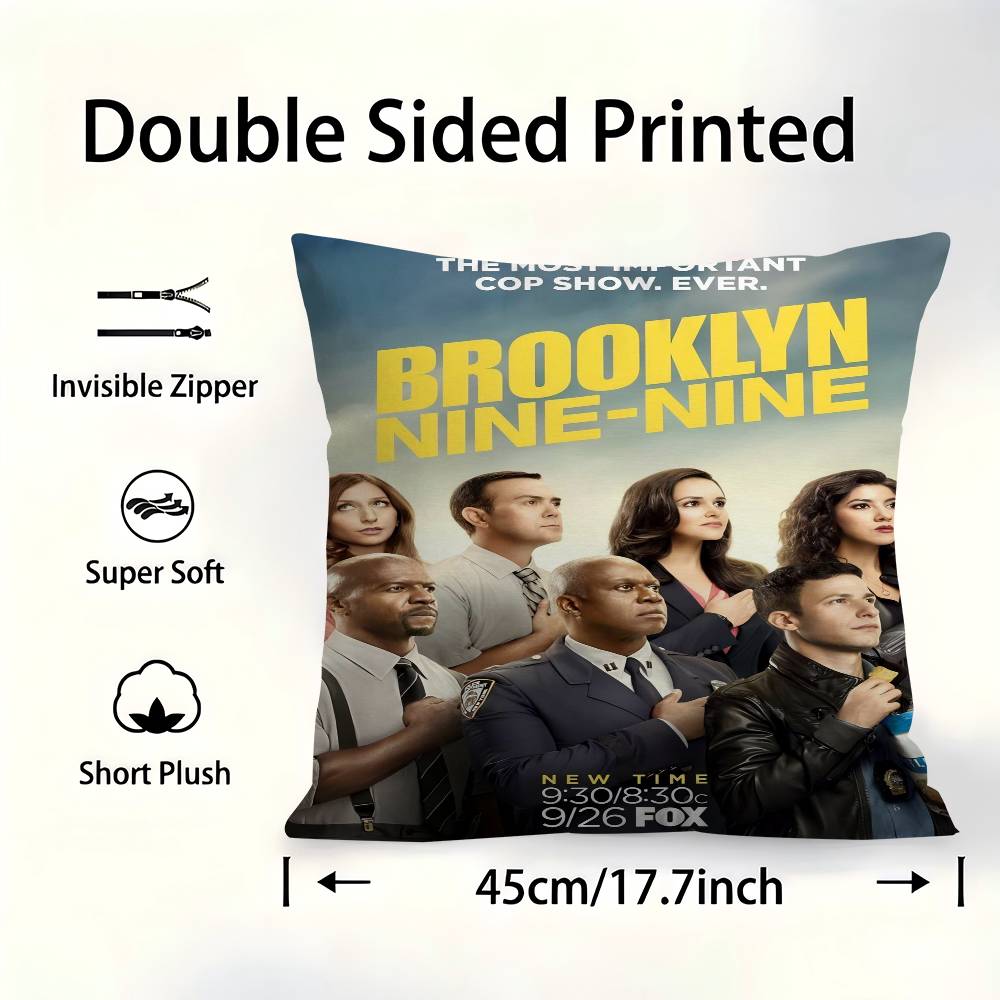 Sitcom BBrooklyn NineNine Pillow Covers Cartoon Sofa Decorative Home Doublesided Printing Short Plush Cute Cushion Cover