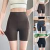 Women Safety Shorts with Side Pockets Solid Color High Elastic Summer Shorts Sweat-Absorbing Hip Lift Function Shorts