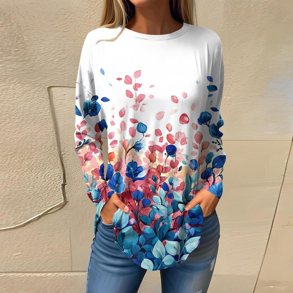 Футболки для женщин, осенние повседневные рубашки с длинным рукавом, толстовка, винтажный топ с графическим принтом, пуловер