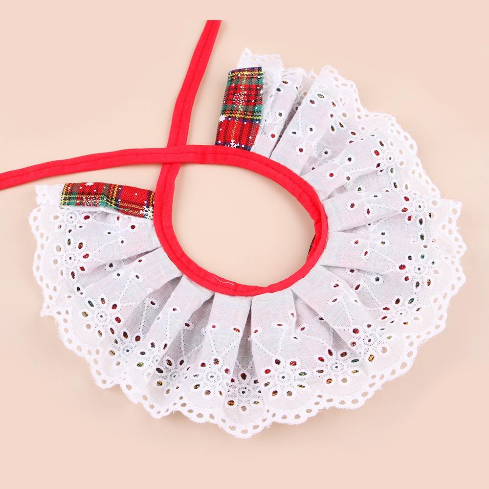 Bow Lace Pet Saliva Towel Cotton Polyester Dog Necklace New Cat Collar Cat