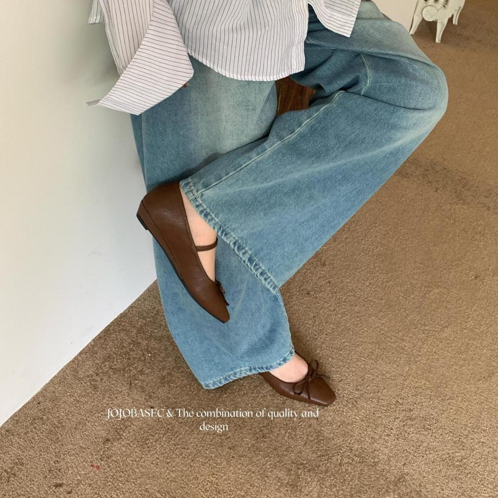 French Versatile Mary Jane Shoes Women's 2025 Autumn New Small Wedge Heel Single Shoes Bow Ballet Shoes