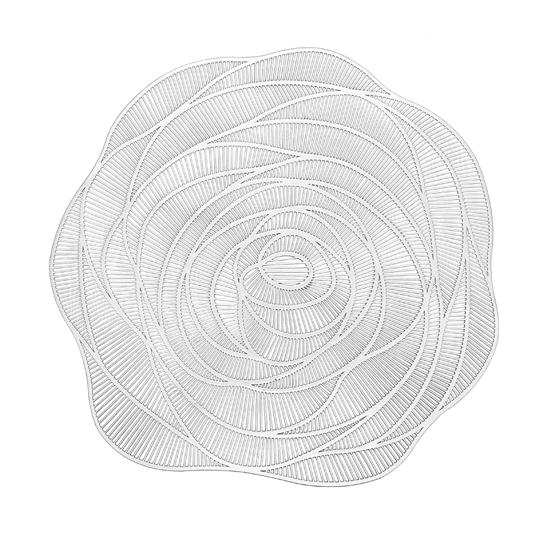 Great Hollow Out Design Wear Resistant Portable Thickened Rose Flower Shaped Placemat for Dorm Table Mat