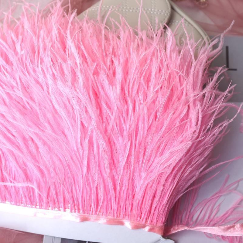 Decorative Feather Cloth Strip 10-15Cm Ostrich Hair Cloth Edge Dress Cuffs Latin Dance Skirt Diy Clothing Accessories