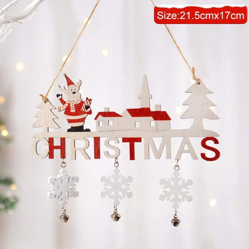 Christmas Tree Decorations Dwarf Santa Claus Wooden Door Hanging Decoration Santa Claus Snowman Door Pendant Cartoon Decoration