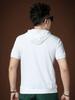Ozhouzhan Men's Sports Hood Short sleeve T-shirt Summer New Eagle Laser Print Half Sleeve Hoodie Men's Clothing
