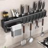 Беспробивочный держатель для кухонных ножей из нержавеющей стали с подставками для кухонных принадлежностей