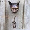 Door Sculpture Decorative Wall Hanging Practical Coffee Cats Mouse Knocker for Home
