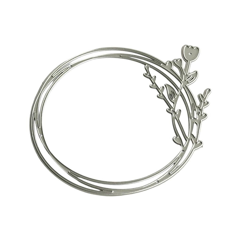 Режущие штампы «Цветочный венок» для изготовления открыток, скрапбукинга, шаблоны для вырубки из углеродистой стали, декоративные штампы для тиснения бумаги