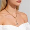 MamacitaSlay Нержавеющая сталь 316L Жемчужный Цветочный Ожерелье Покрытие 18K Золотом Водонепроницаемое Шеи Украшение Для Женщин Повседневная Носка Подарок