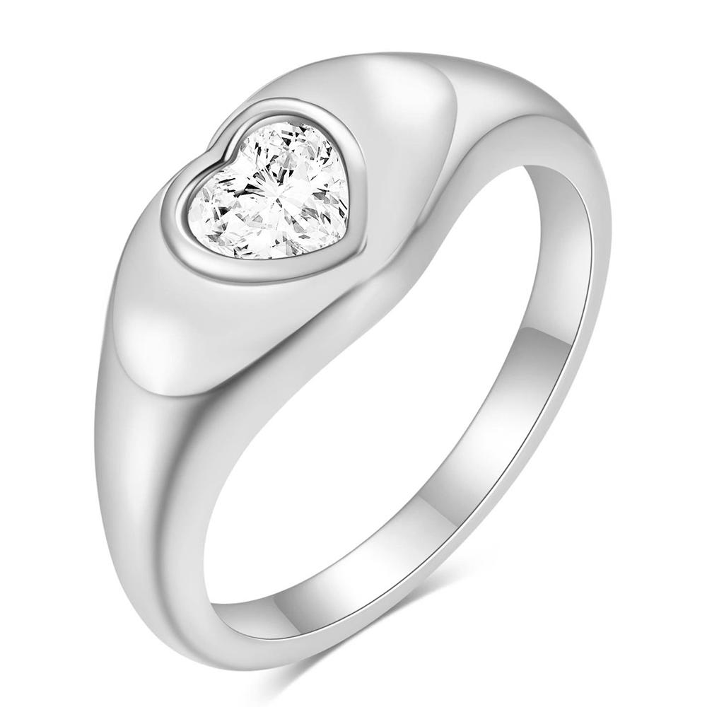 VQYSKO блестящее кольцо с цирконием и кристаллами в форме сердца, эффектное минималистическое кольцо для современных подарков подружке невесты, подарок на годовщину для женщин