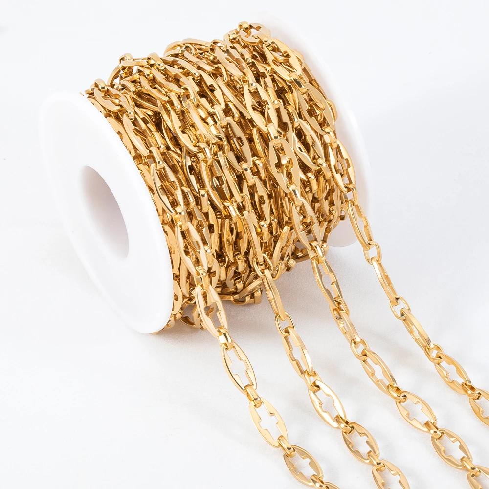 1Meter Stainless Steel Irregular Rectangle Link Chains DIY Jewelry Making Crafts Necklace Findings Handmade Supplies Accessories