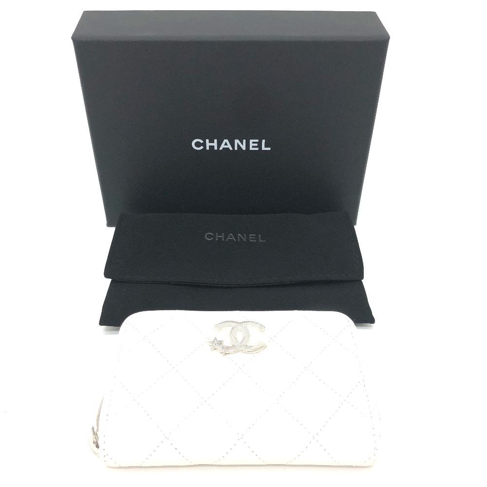 Chanel AP3728 Звезда CC Марка Круглая монетница Компактный кошелек Неиспользованный