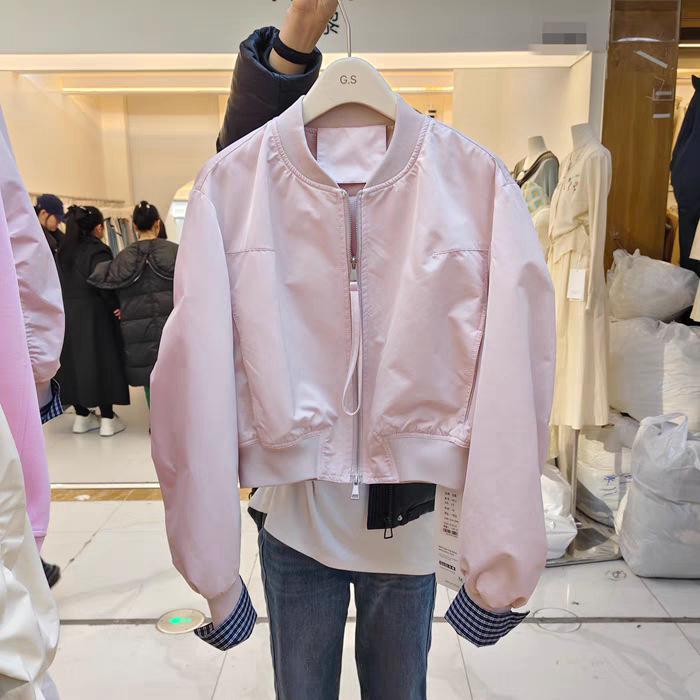 Женская короткая куртка в японском стиле, маленького размера, свободного кроя: Весенне-осенняя куртка-авиатор для бейсбола